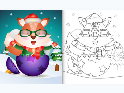 有一只可爱狐狸的孩子的图画书(coloring book for kids with a cute fox)