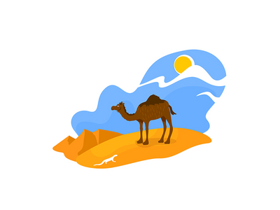 非洲沙漠 2D 矢量网页横幅、海报(African desert 2D vector web banner, poster)