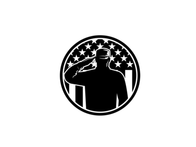 向美国星条旗旗致敬的美国退伍军人(American Veteran Saluting the USA Stars and Stripes Flag)