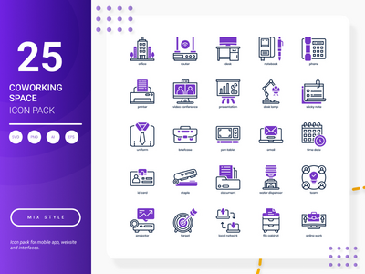 共享空间图标包(Coworking Space Icon Pack)