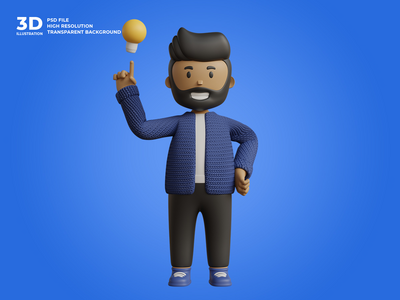 3d 业务人字符图(3d business man character illustration)
