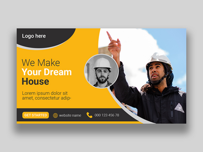 建筑装修或网页横幅(Construction Renovation or Web Banner)