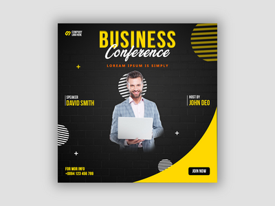 商务会议社交媒体帖子和 Instagram 帖子(Business Conference social media post and instagram post)