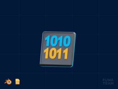 二进制代码 - 3D Metaverse 插图包（正面）(Binary Code - 3D Metaverse illustration pack (front))