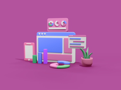 3D 网络分析插图(3D Web Analytics Illustration)