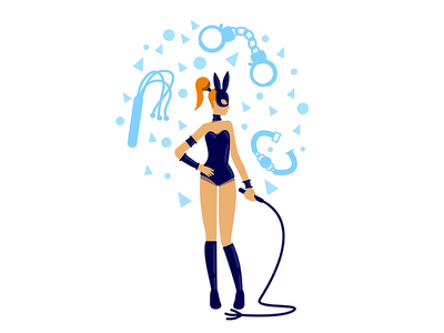 BDSM 情妇平面概念矢量图(BDSM mistress flat concept vector illustration)