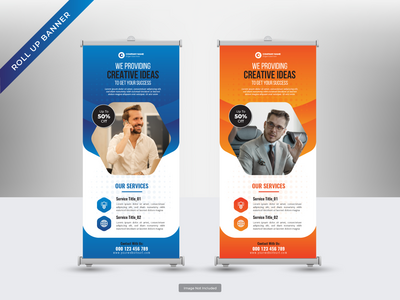 企业卷起横幅或传单社交媒体帖子模板(Corporate roll up banner or flyer social media post template)