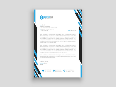企业创意现代专业商务信头设计模板(Corporate Creative Modern Professional Business Letterhead Design Template)