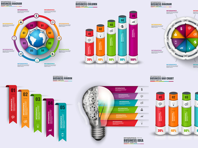 抽象的 3D 数字信息图表(Abstract 3D Digital Infographics)