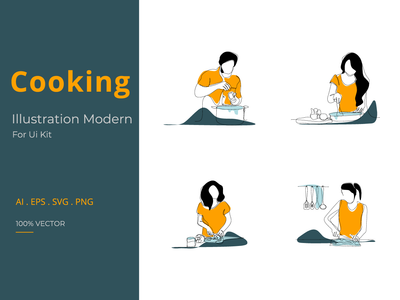 烹饪线图(Cooking line illustration)