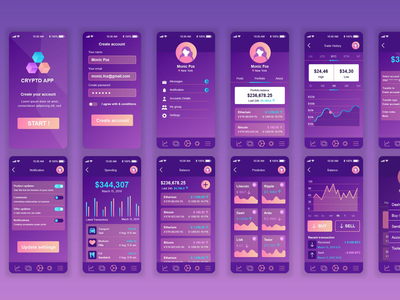 区块链移动应用 UX 和 UI 套件(Blockchain Mobile App UX and UI Kit)