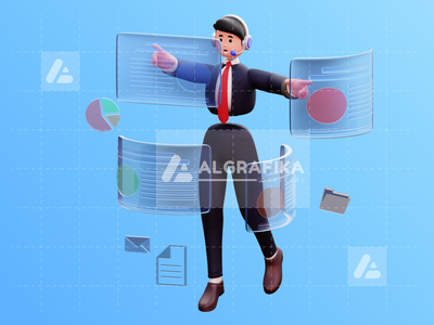 3d 字符商人图(3D Character Businessman Illustration)