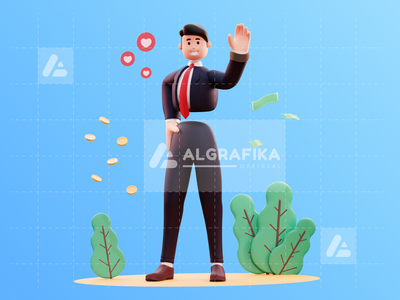 3d 字符商人图(3D Character Businessman Illustration)