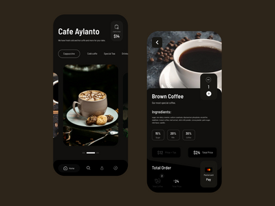 咖啡店应用程序UI设计(Cafe Shop App Ui Design)