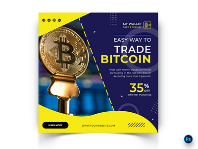 CryptoCurrency 社交媒体 Instagram 帖子模板(CryptoCurrency Social Media Instagram Post Template)