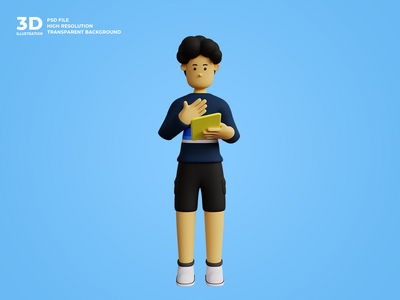 3d 男性角色在工作(3d male character at work)