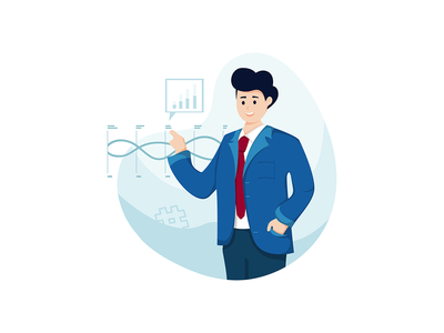 商人正在讨论商业图表中的比率(Businessman is discussing about the ratio in the business chart)