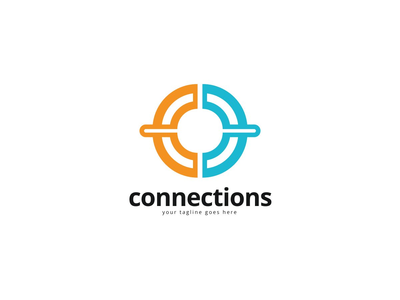 连接矢量标志设计模板(Connected Vector Logo Design Template)