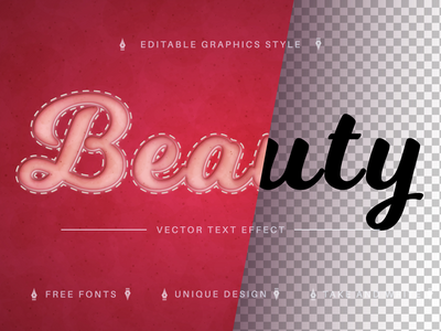 美 - 可编辑的文字效果，字体样式(Beauty - Editable Text Effect, Font Style)