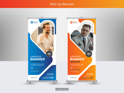 企业卷起横幅或传单社交媒体帖子模板(Corporate roll up banner or flyer social media post template)