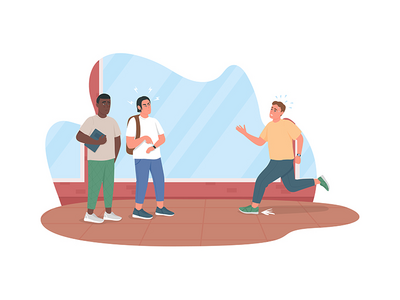 运行迟到的坏习惯 2D 矢量网页横幅、海报(Bad habit of running late 2D vector web banner, poster)