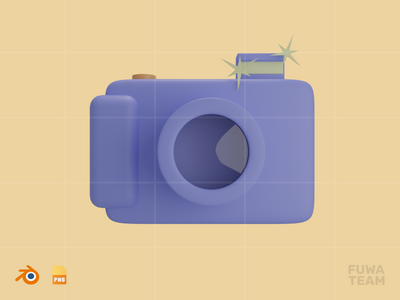 相机 - 3D 旅行和假日插画包（正面）(Camera - 3D Travel & Holiday Illustration Pack (front))