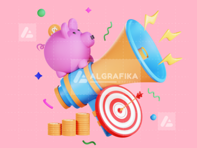 3D 扩音器商业插画(3D Megaphone Business Illustration)