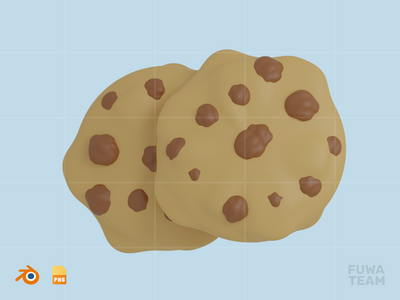 饼干 - 3D 冬季插图（正面）(Cookies - 3D Winter Season Illustration (front))