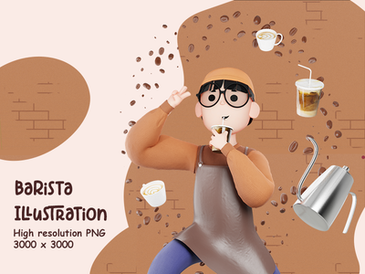 咖啡师插图(barista illustration)