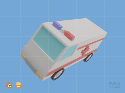 救护车 - 3D 医疗保健插图包(Ambulance - 3D Healthcare Illustration Pack)