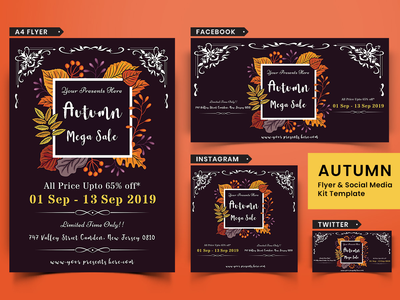 秋季节日传单和社交媒体包 19(Autumn Festival Flyer & Social Media Pack-19)