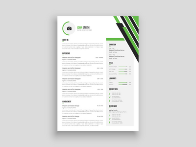 企业创意干净的简历简历设计模板(Corporate Creative Clean CV Resume Design Template)