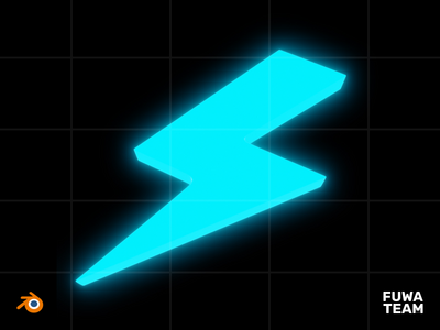 黑暗插图包中的 3D 游戏元素发光 - 闪电(3D Game elemental glow in the dark illustration pack - Lightning)