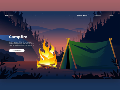 营火 - 横幅和登陆页面(Campfire - Banner & Landing Page)