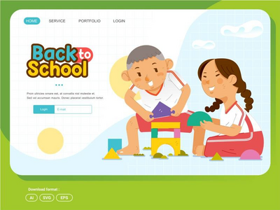 回到学校儿童保育横幅(Back to school child care banner)