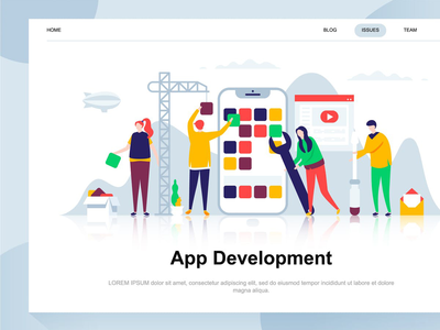 应用程序开发平面概念(App Development Flat Concept)