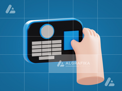 具有透明背景的 3d 指纹对象(3d finger print object with transparent background)