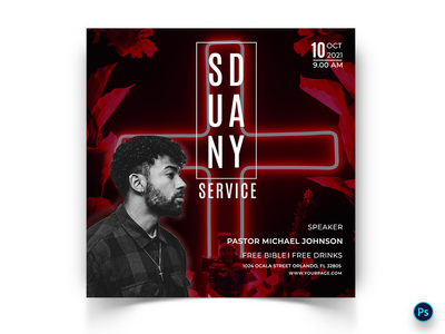 教会演讲社交媒体帖子模板(Church Speech Social Media Post Template)