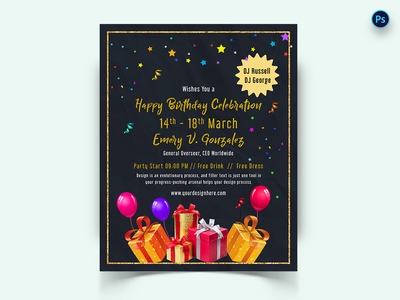 生日派对社交媒体帖子模板(Birthday Party Social Media Post Template)