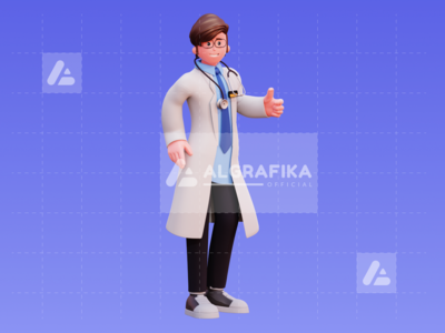3d 字符男医生插图(3D Character Male Doctor Illustration)