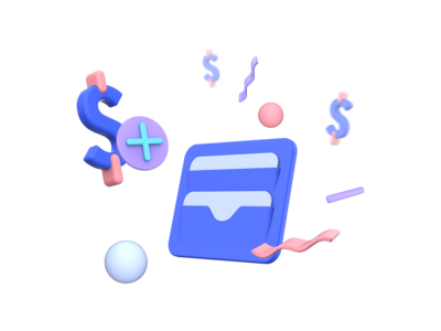 将钱添加到钱包 3D 插图(Add Money to Wallet 3D Illustrations)