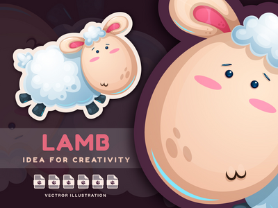 可爱的羊跳 - 可爱的贴纸(Adorable Sheep Jumping - Cute Sticker)