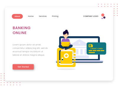 登陆页面的银行在线平面设计(Banking Online flat design for Landing page)