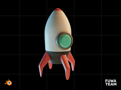 3D 游戏物品在黑暗中发光插图包 - 火箭(3D Game Item Glow In The Dark Illustration Pack - Rocket)