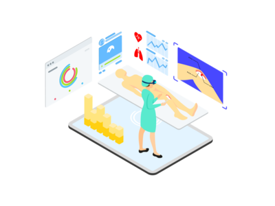 ARVR 健康等距图(ARVR Health Isometric Illustration)