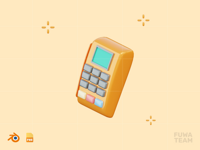 卡支付机 - 3D 销售和营销插图(Card Payment Machine - 3D Sale & Marketing Illustration)
