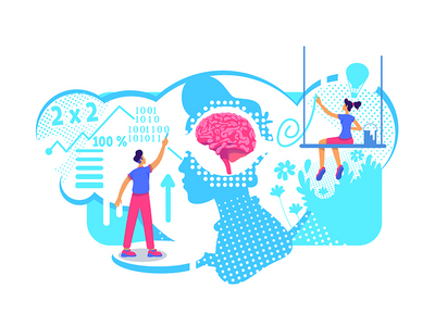 个性平面概念矢量图的创意和技术方面(Creative and technical aspects of personality flat concept vector illustration)