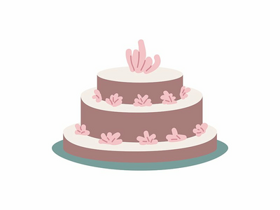 带有鲜奶油半平面彩色矢量对象的巧克力蛋糕(Chocolate cake with whipping cream semi flat color vector object)