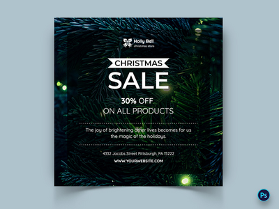 圣诞特卖提供社交媒体模板(Christmas Sale Offers Social Media Templates)