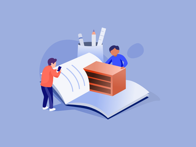 图书图书馆插图(Book Library illustration)